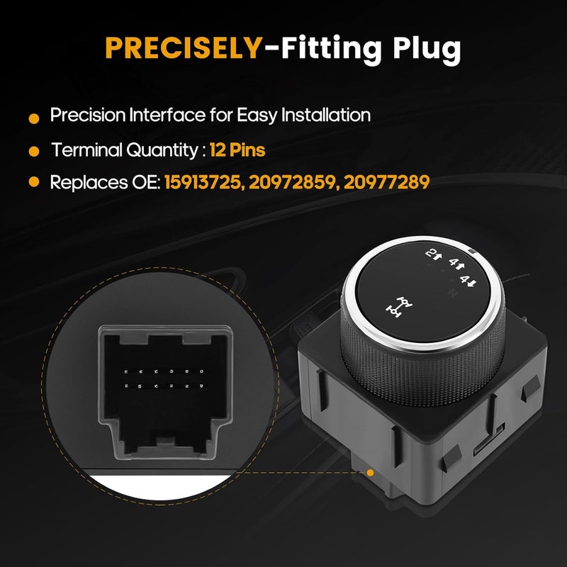 ROADFAR 4WD Wheel Drive Switch Fits 2008-2013 For Chevrolet Silverado & For GMC Sierra Series 15913725 20972859 20977289 25878426 1S12198 SW9278 - Image 5